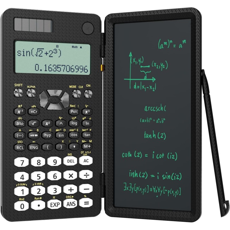 NEWYES Calculadora científica Plegable, Pantalla de 2 líneas